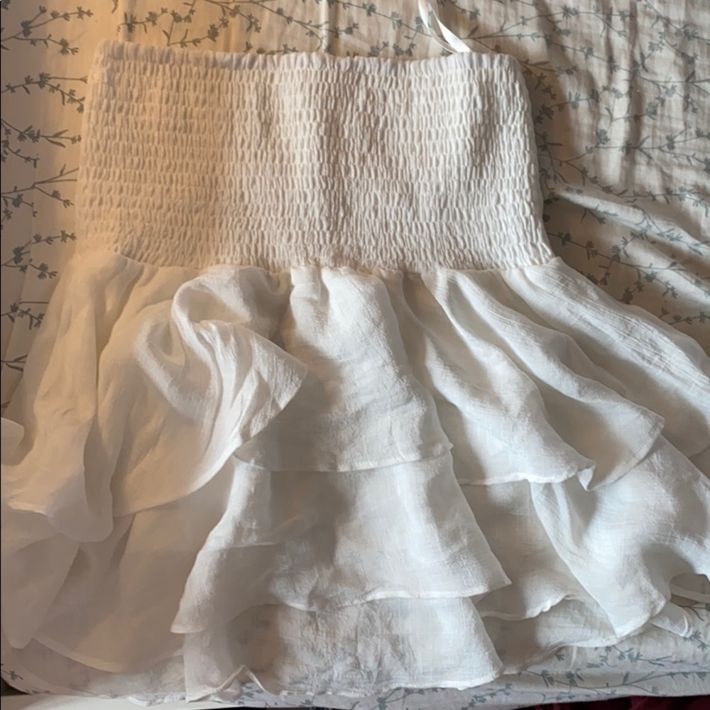 Plus Shirred Waist Layered Skirt